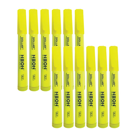 Dollar Neon Yellow Highlighter 5mm  [IS][1 BOX]