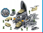 Military Aircraft Toys Fighter Military Plane Model Aircraft Toy Play Set with Mini Cars [PD]