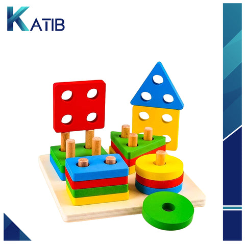 Wooden Geometric Shape Educational and Learning Toys [PD][1Pc]