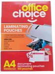 Office Choice A4 Lamination Sheets 100 Microns [IS][1Pack]