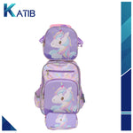 RAINBOW UNICORN TROLLEY BACKPACK 3 IN 1 KIDS TROLLY BAG[1Pc][PD]