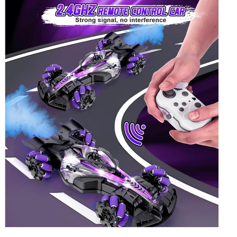 Coikes Remote Controlled Car, 2.4GHz RC Stunt Car with Spray Light, Music, 4WD Off Road Drift RC Car , [PD]