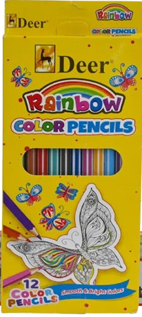 DEER RAINBOW 12 COLOR PENCILS FULL SIZE [IS][1PACK]