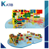 Educational Wooden World Map National Flags [PD][1Pc]