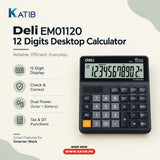 Deli EM01120 12 Digits Desktop Calculator [MS][1Pc]
