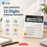 Deli EM01010 12 Digits Desktop Calculator [MS][1Pc]
