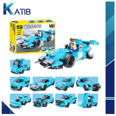 Decool Multi Blue Ghost Racing Cars 10 Models 31031- 201 pieces [PD][1Pc]