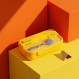 Yellow ECO Lunch Box - 600ml with 304 Stainless Steel Spoon [PD][1Pc]