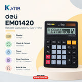 Deli EM01420 12 Digits Desktop Calculator [IS][1Pc]
