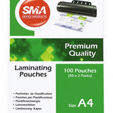SMA Laminating Pouches A4 100 Pouches (50 x 2 Packs) [PD]