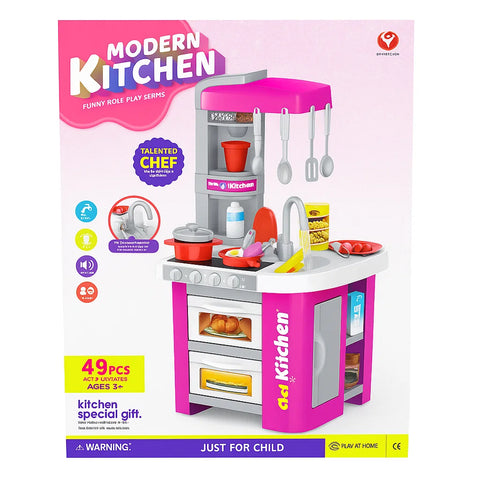 Kids Modern Kitchen Playset – 49 Pcs [PD]