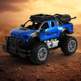 Alloy Off Road Vehicle Door Opening Remote Control Vehicle Spray Off Road Vehicle Children Toy Car Blue [PD]