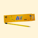 Tick ALIF Yellow Eraser tip Pencil 12 PCS Pack (COB)
