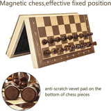 Wooden Chess And Checkers Set Foldable Box Small[1Pc][PD]