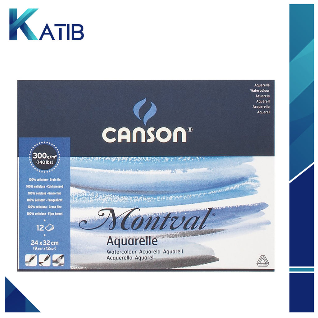 Canson Montval Watercolor Paper Pad 140 lbs., 12 Sheets - 18 x 24