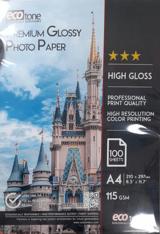 A4 Ecotone Glossy Single Side Photo Paper 115GSM [IS]