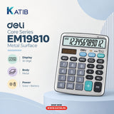 Deli Core Series EM19810 Metal Surface 12-Digits Mini Desktop Calculator [MS][1Pc]