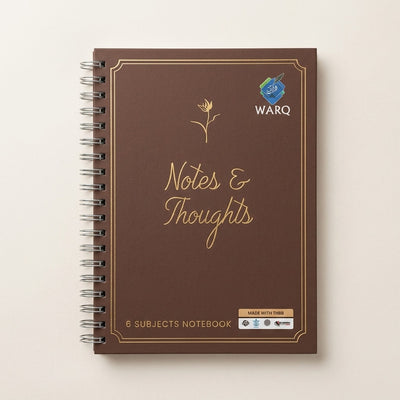 WARQ Premium Spiral Notebook [Notes & Thoughts] – 6 Subjects [COB]