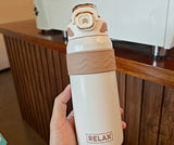 Cream Steel Water Bottle [PD][1PC]