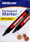 Mercury Round Tip Permanent Marker Black [IS][12 Pcs Box]