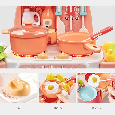 MINI Kitchen Playset Multifunctional Table Toys for Children's Gift Set [PD]