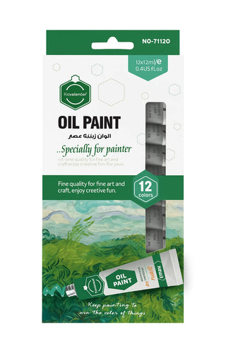 Oil Paint - Pack of 12 Paint Tubes - 12ml Oil Colors [PD][12's Set]