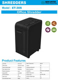 New United ET-30S 30-Pages Straight-Cut Paper/CD/Card Shredder [IP]