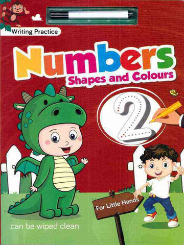 CAN BE WIPED CLEAN WRITING PRACTICE NUMBERS SHAPES & COLOURS FOR LITTLE HANDS