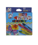 Omega Junior Crayons Non Toxic 12 Colors [IP][1Pack]