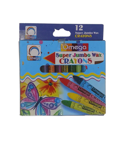 Omega Junior Crayons Non Toxic 12 Colors [IP][1Pack]