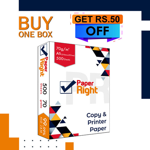Paper Right 70Gsm A5 Printing Paper ( 2 Ream )