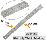 Steel Scale Fine Quality 12 Inch A+ [RS][1Pc]