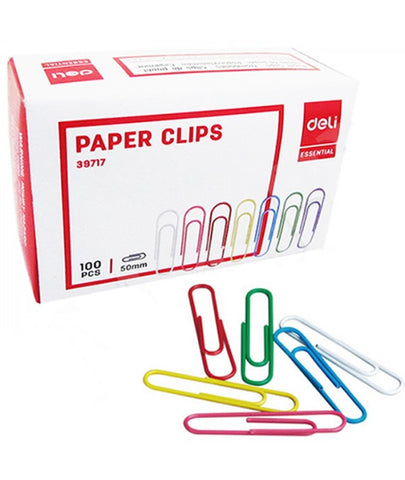 Deli Color Paper Clips 50MM (1 Box)